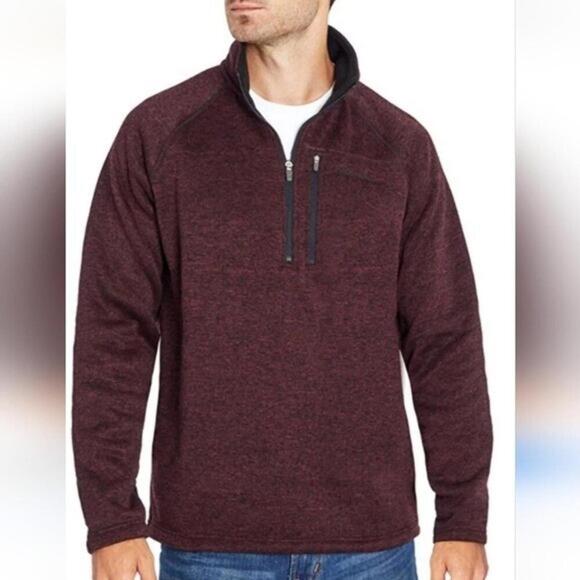 Eddie Bauer Other - Eddie Bauer Men's Radiator Fleece Lined Pullover Sweater, 1/4 Zip wine color XXL